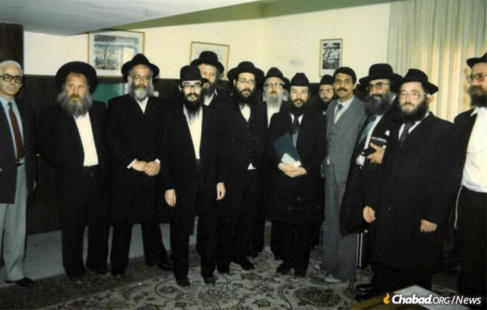 Rabbi Elituv (third from right) with the delegation of rabbis who traveled to Egypt to mark the completion of Maimonides’ Mishneh Torah annually.