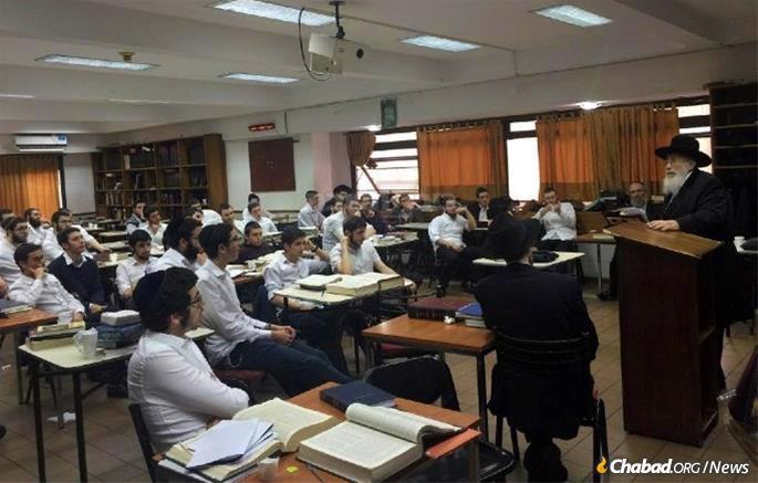 Rabbi Elituv, pictured here in the local Chabad yeshiva, would make annual trips to Buenos Aires, Argentina.