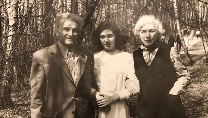 With my grandparents in Russia.