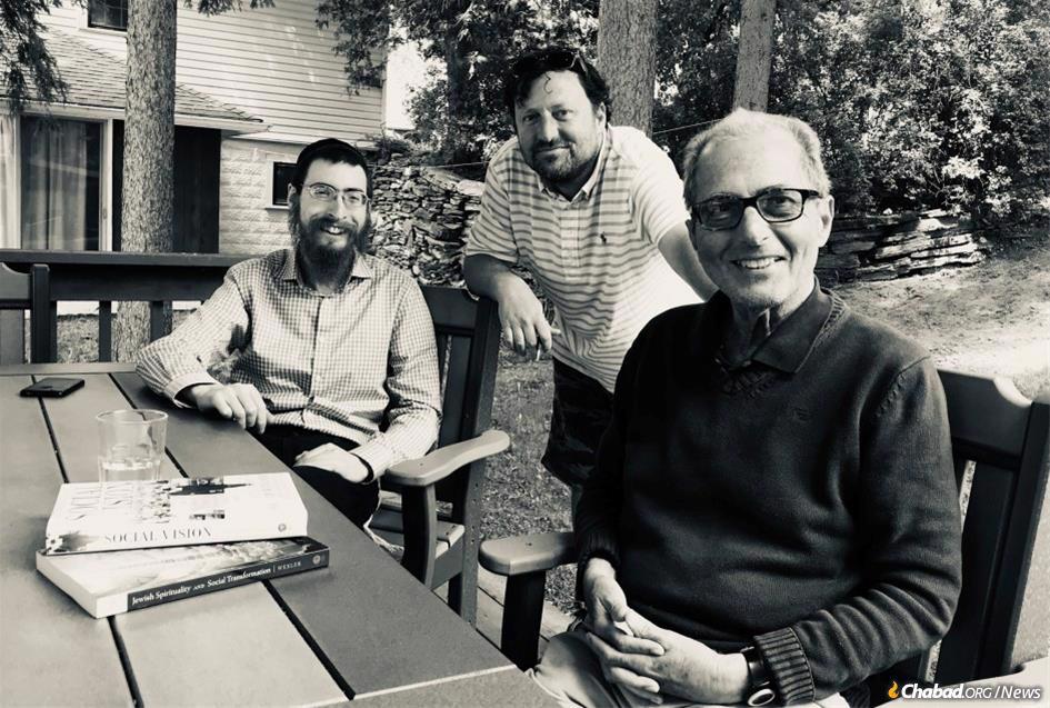 Philip Wexler, right, with co-authors Eli Rubin and Michael Wexler soon after the publication of “Social Vision” in 2019.