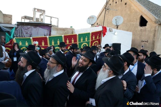 Rabbis celebrate the completion of Maiimonides' Mishne Torah in the city where he studied and wrote after fleeing from Spain - Photo by Avi Winner/Merkos 302