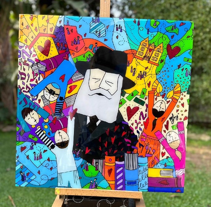 As riders pass through one of the underground tunnels in the transit system in Barcelona, Spain, they are greeted by Israel-based artist Michelle Levy’s depiction of the Rebbe and the impact he has had around the globe.