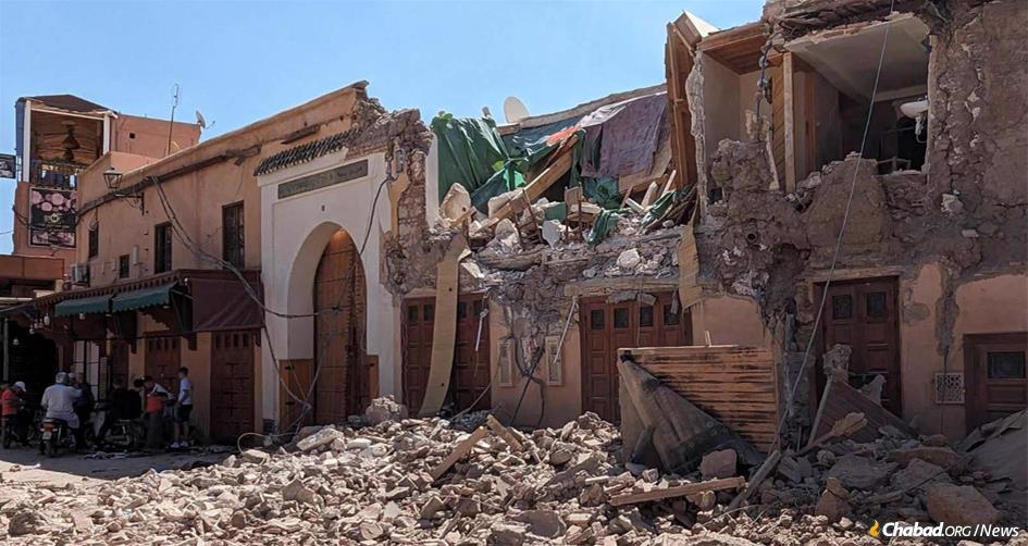 Buildings in the Old City of Marrakesh, Morocco, that collapsed during an 6.8 magnitude earthquake that killed more than 2,000 people. - Photo by Javier Picazo via Twitter