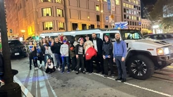 Teen Chanukah party in a stretch limo!
