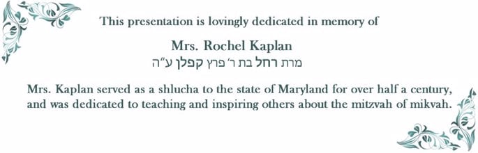 Lovingly dedicated in memory of Mrs. Rochel Kaplan