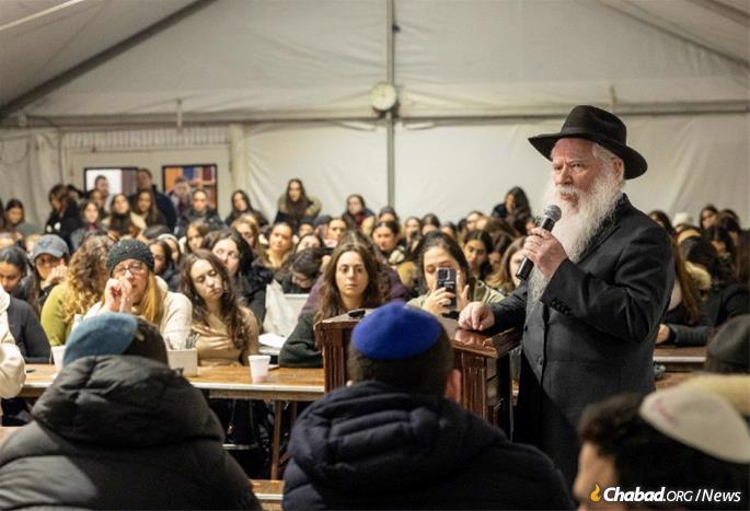Rabbi Manis Friedman addressed the gathering - Photo by Rosenfeld Studios