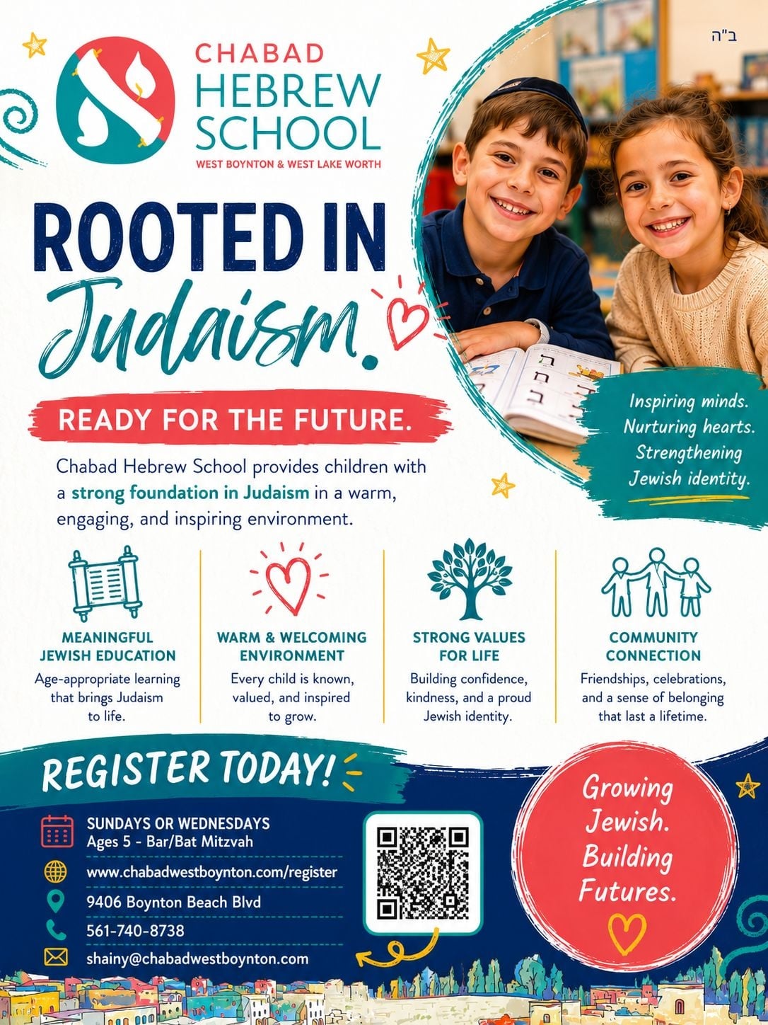 Chabad Hebrew School - Rooted in Judaism flyer