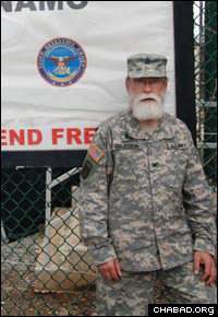 Col. Jacob Goldstein outside detainee camp operated by the U.S. military in Guantanamo Bay, Cuba (Photo: US Army PAO)