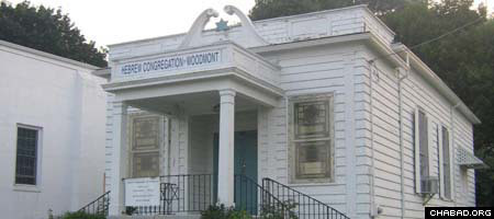 The exterior of Milford, Conn.&#39;s The Hebrew Congregation of Woodmont, which is registered as a National Historic Landmark