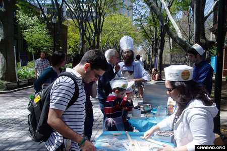 The model matzah bakery on the Ivy League school’s famed Locust Walk allowed students the chance to make dough from scratch and roll out their own shmura matzah.