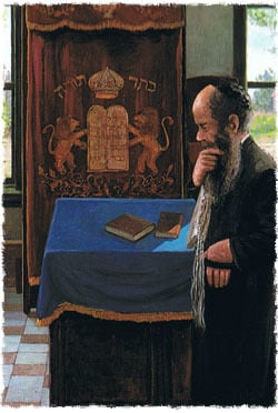 Detail from a painting by chassidic artist Zalman Kleinman