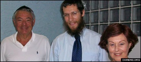 Joseph Kertzman, left, and his wife Dina are regulars at the Chabad House in Salvador, Brazil. (Photo: Stacia Friedman)