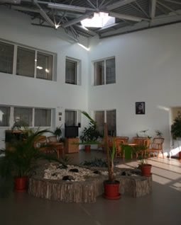The old-age home's lobby