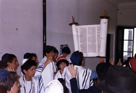 Campers of Camp Gan Israel, at the estate of Jacques Lipchitz In Lucca, Italy. The sculptor’s wife Yulla donated it to Chabad-Lubavitch of Milan, Italy, following the death of the sculptor.