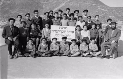 A class of students at the Chabad school in Morocco, the country to which the Rebbe sent his first emissary