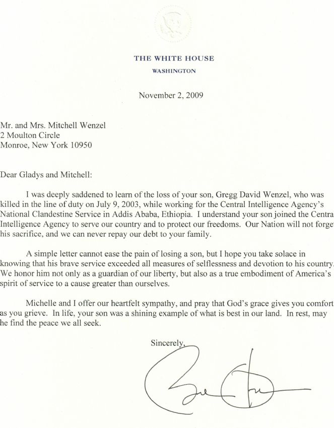 President Obama Letter to Wenzel.JPG