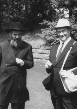 "Off to New York," Rabbi Shemtov (L) and myself, on the day of embarking