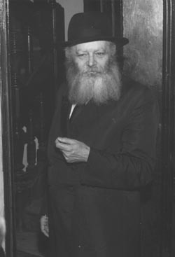 The Rebbe outside his study in the early 5730s (1970s).