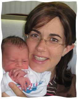 The author with her baby, Menucha