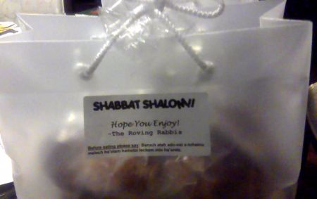 We gave these delicious challahs to our new friends in honor of Shabbat.