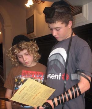 Two brothers recite the Shema together.