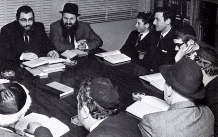 A study group at Lubavitch House in the early 1970s