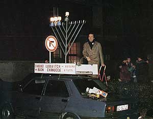 Bologna, Italy - Publicizing the Chanukah Miracle