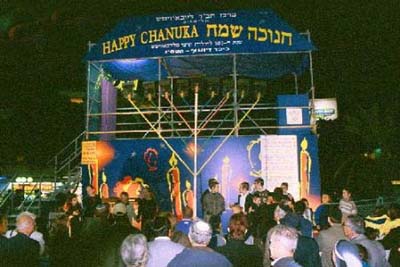 Tel Aviv, Israel - Publicizing the Chanukah Miracle