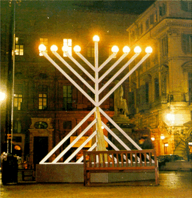 Turin, Italy - Publicizing the Chanukah Miracle