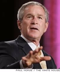 President Bush gestures at the Republican Jewish Coalition&#39;s 20th Anniversary Celebration. Wednesday, Sept. 21, 2005