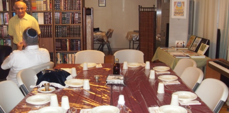 Our Shabbat table set for a feast.