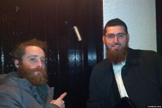 Chabad-Lubavitch rabbinical students Berel Pewzner and Berel Grunblatt arrived in Iceland just before Rosh Hashanah to lead High Holiday prayer services for the island nation’s small Jewish community. In between holy days, they provided mezuzahs to anyone who wanted them.