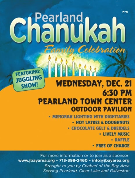 Menorah Lighting at Pearland Town Center on Wednesday, December 21, 2011 | 6:30 pm (scroll down for text only version or enable images for best viewing)