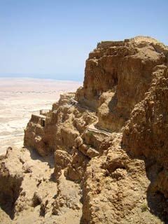 The Masada Fortress overlooking the Dead Sea in the Judean Desert