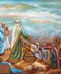 בני ישראל תורמים לבניית המשכן. © אהובה קליין