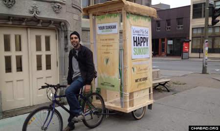 Pedi-sukkah made from an old kiddie stroller on the streets of Montreal last year.