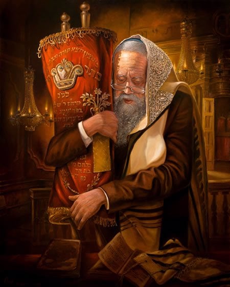 אהבת היהודי לתורה. ציורו של אלכס לוין