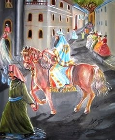 מרדכי רוכב על הסוס. ציורה של אהובה קליין ©