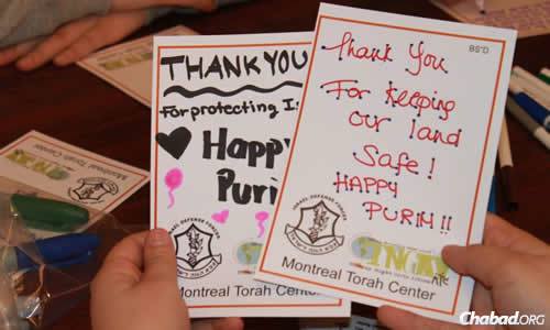 Girls at the Montreal Torah Center express their gratitude. (Photo: Montreal Torah Center)
