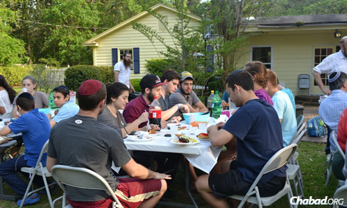 Chabad holds classes, events and holiday programs for university students, and also hosts more casual activities, like this barbecue.