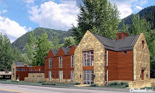 Artist's rendering of the exterior of new Chabad Jewish Community Center Aspen Valley