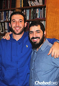 The rabbi taught Adam Kellerman, left, prior to his bar mitzvah at Chabad in Sydney, Australia. Kellerman is now one of the world&#39;s top wheelchair tennis players, having had a hip removed after cancer in childhood.