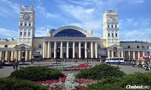 The train station in Kharkov, a city that has kept its normalcy despite its proximity to Russia and the violent turmoil taking place in much of eastern Ukraine.