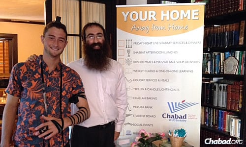 Leeds with a student at the Chabad House, which emissaries the world over work hard to make warm and welcoming, a real "a home away from home."