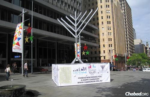 A menorah has stood at Martin Place for 30 years. It went up again this Chanukah with a message of support to a city grappling with the aftermath of an attack earlier in the week.
