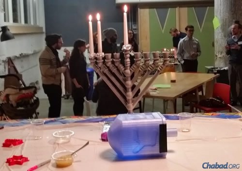 A Tech Tribe Chanukah event at Brooklyn’s Makeshift Society focused on 3D printing and the Jewish experience. A design contest wound up with a dozen entrants, including a 3D menorah and the winning product—a 3D illuminated dreidel.