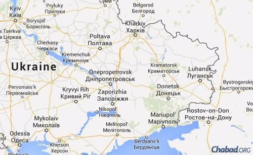 Eastern Ukraine (Map: Google maps)