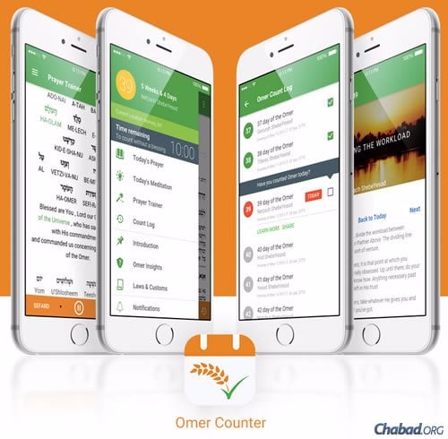Chabad.org’s free “Omer Counter” app makes counting the 49 days between the second night of Passover and Shavuot easier and more meaningful.