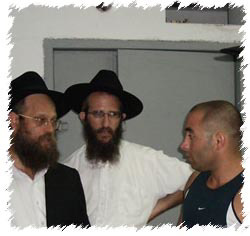 Chabad emissaries visit a bomb shelter in Nahariya