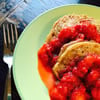 Vegan Spelt Pancakes with Strawberry Compote